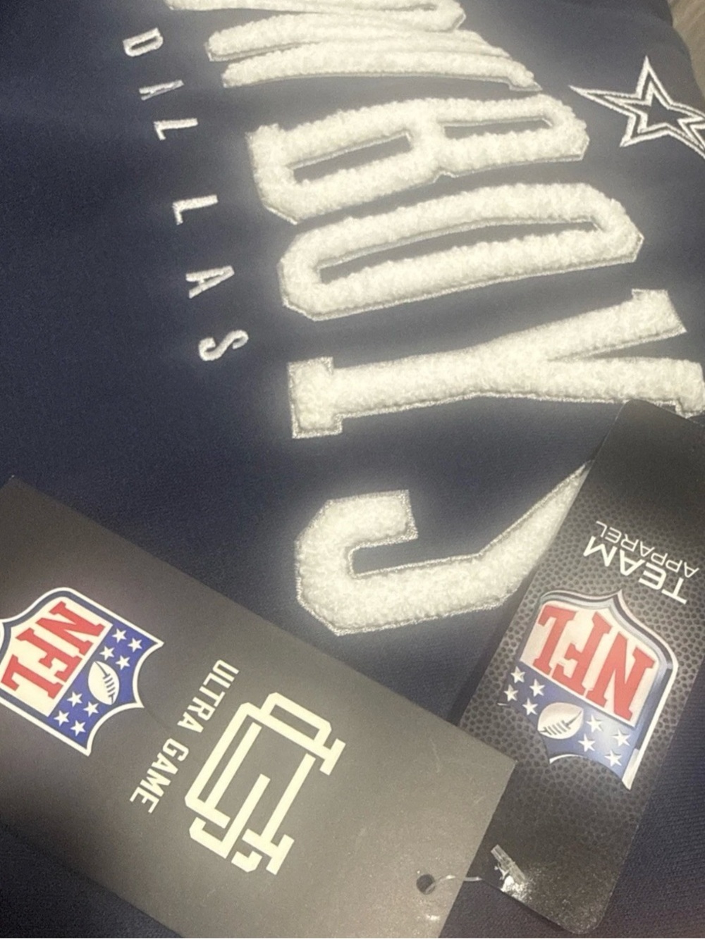 Men's Navy Hoodie Dallas Chenille Logo Sweatshirt